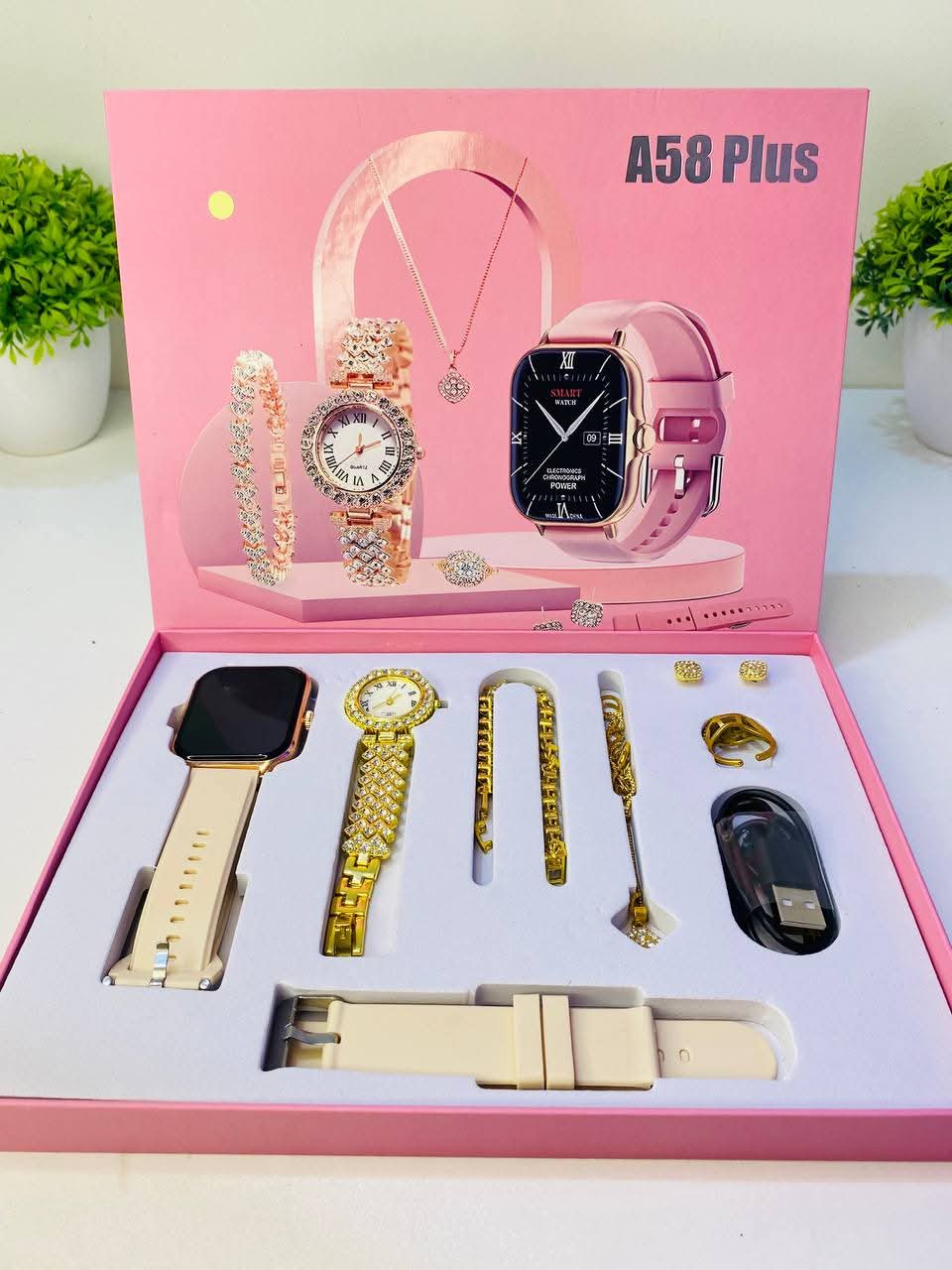 𝗔𝟱𝟴 𝗽𝗹𝘂𝘀 𝘀𝗺𝗮𝗿𝘁 𝘄𝗮𝘁𝗰𝗵 Gifts Box 🎁